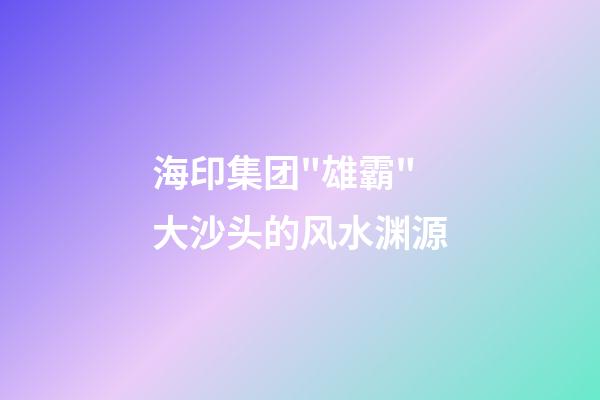 海印集团"雄霸"大沙头的风水渊源